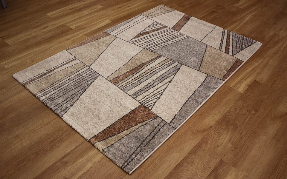Modern Abstract Brown Grey Neutral Liberty Rug 6464