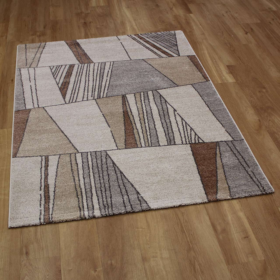 Modern Abstract Brown Grey Neutral Liberty Rug 6464