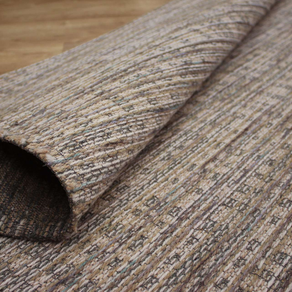 Thin Natural Multi Handwoven Wool Goa Rug 2002