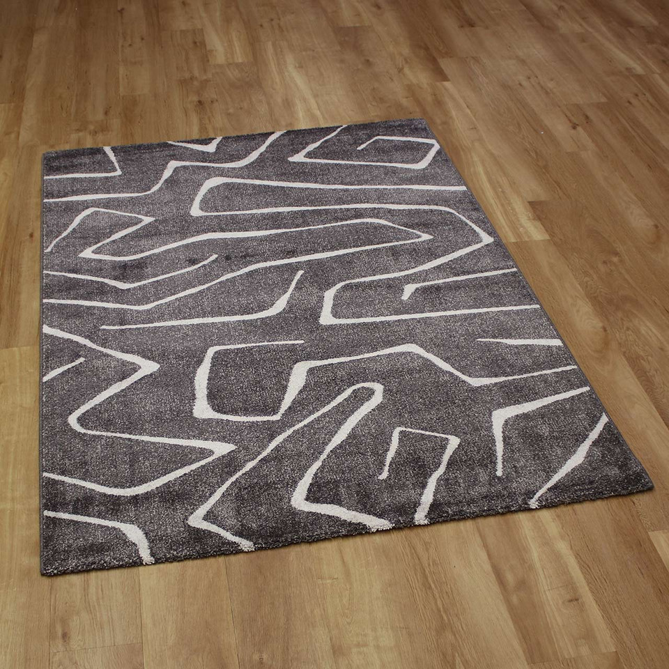 Contemporary Charcoal White Liberty Rug 3161