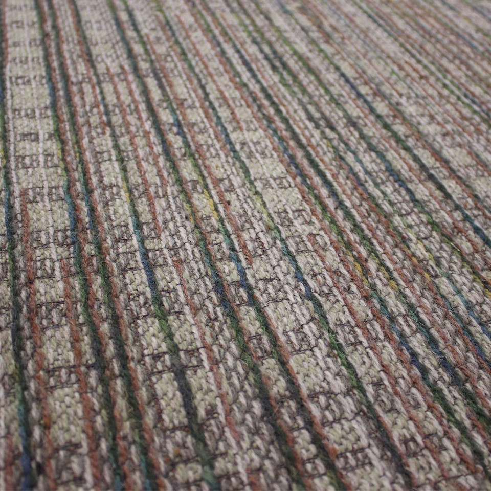 Thin Multicolour Handwoven Wool Goa Rug 4005