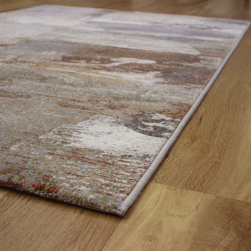 Brown Grey Hardwearing Modern Galleria Rug 9248