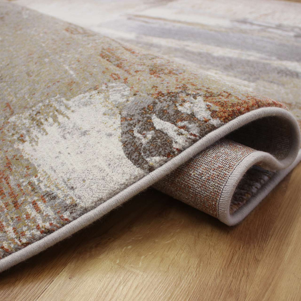 Brown Grey Hardwearing Modern Galleria Rug 9248