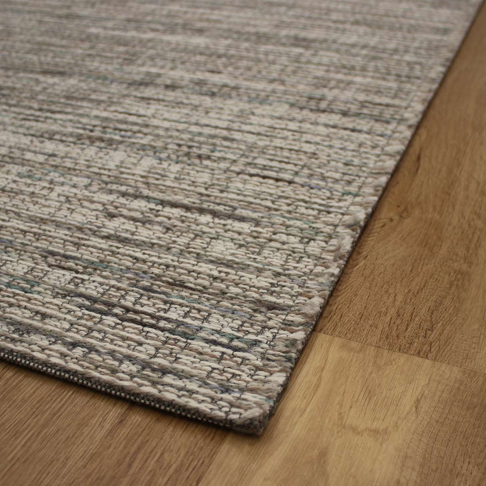 Thin White Multi Handwoven Wool Goa Rug 6003