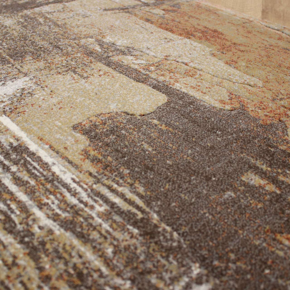 Brown Rustic Abstract Hardwearing Galleria Rug 9248