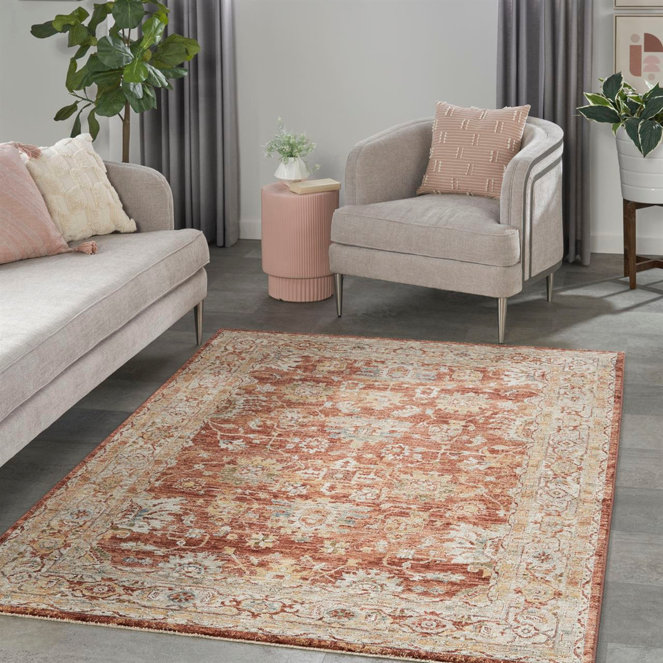 Sahar Distressed Vintage Rust Rug SHR02 Runner