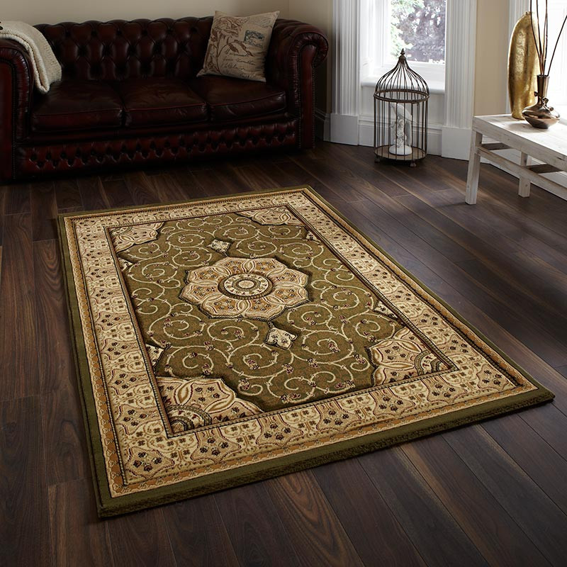 Heritage 4400 Green Hallway Runner Rug