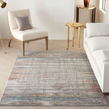 On Sale Rustic Textures RUS12 Grey Multi Abstract Rug 240x320cm