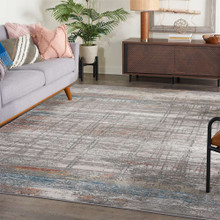 On Sale Rustic Textures RUS12 Grey Multi Abstract Rug 240x320cm