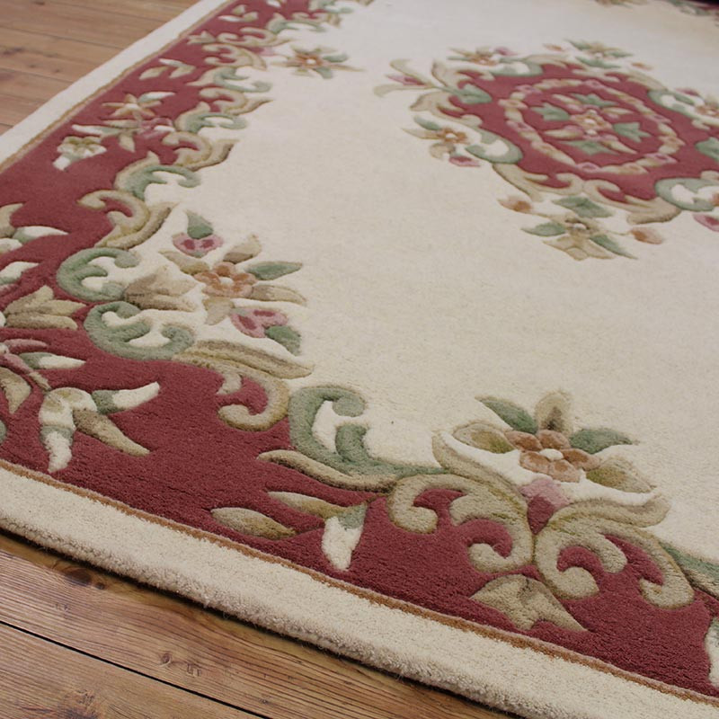 Royal Aubusson cream rose rug Runner