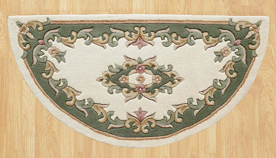 Royal Aubusson cream green rug Runner