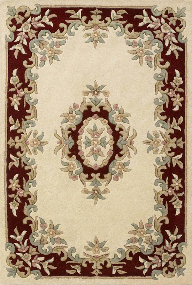Royal Aubusson Cream Red Rug Runner