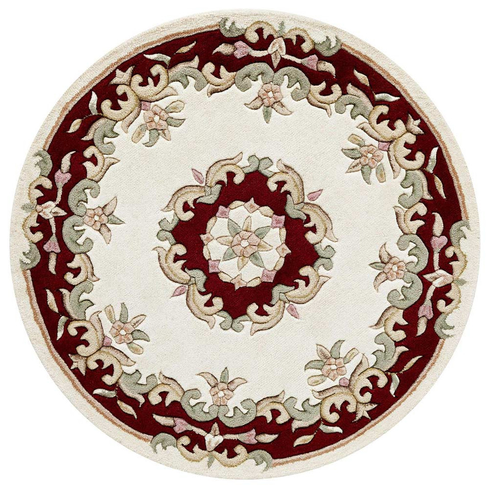 Royal Aubusson Cream Red Rug Runner