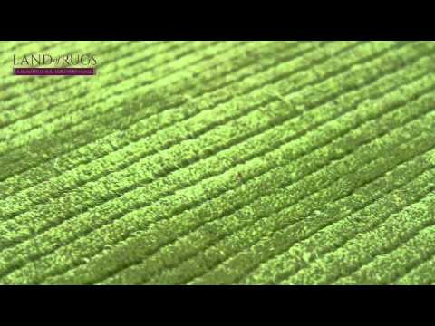 Green SM Large wool plain rug Runner