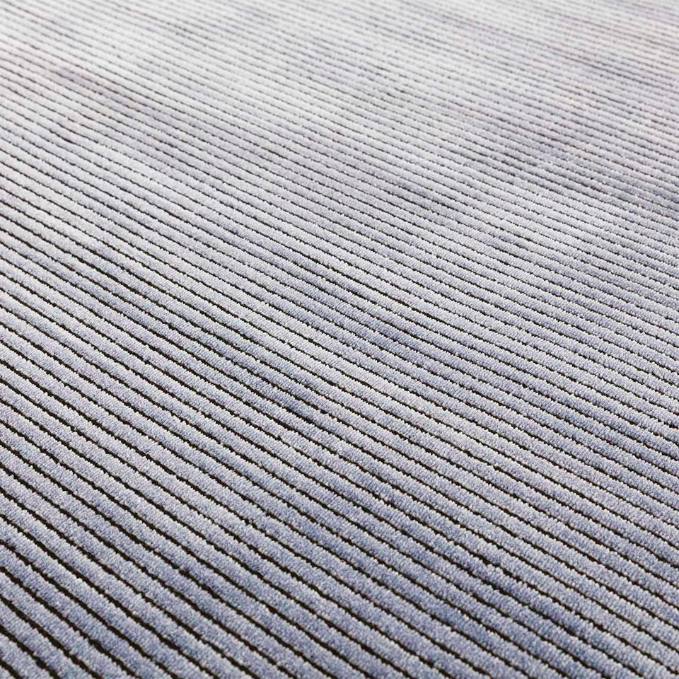 Kuza Plain Stripe Navy Modern Rug