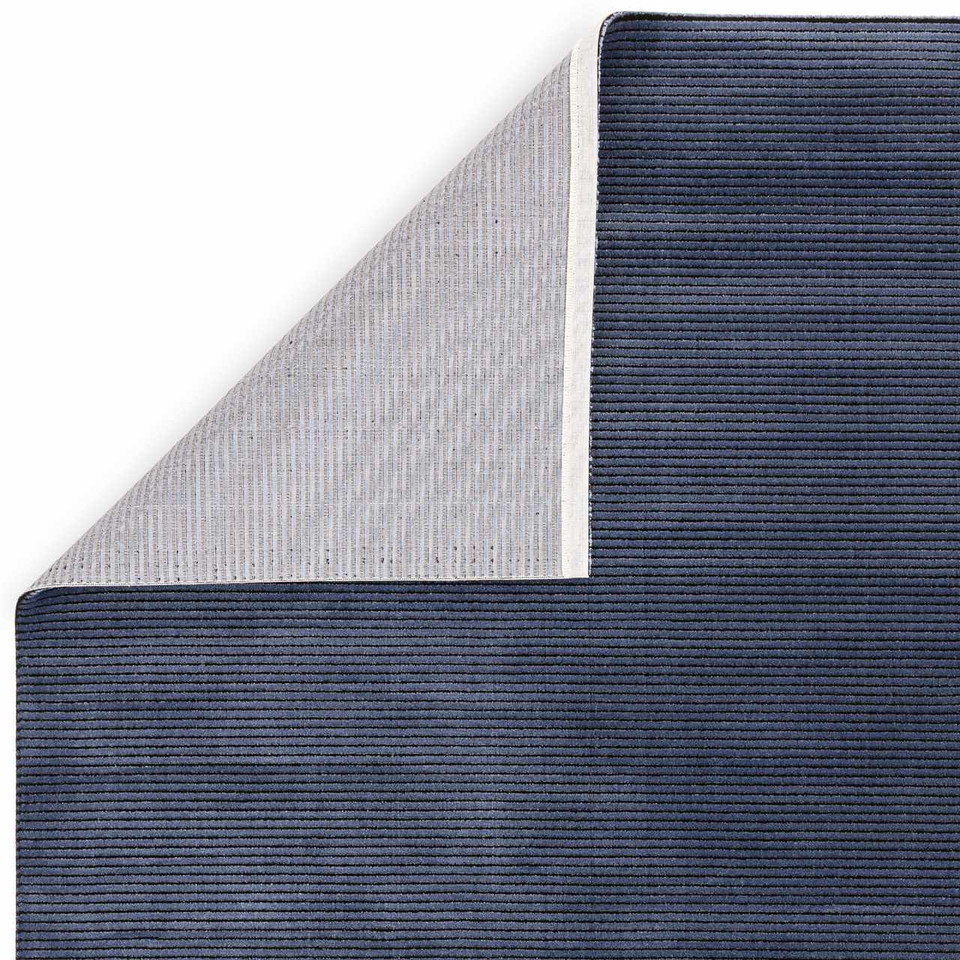 Kuza Plain Stripe Navy Modern Rug