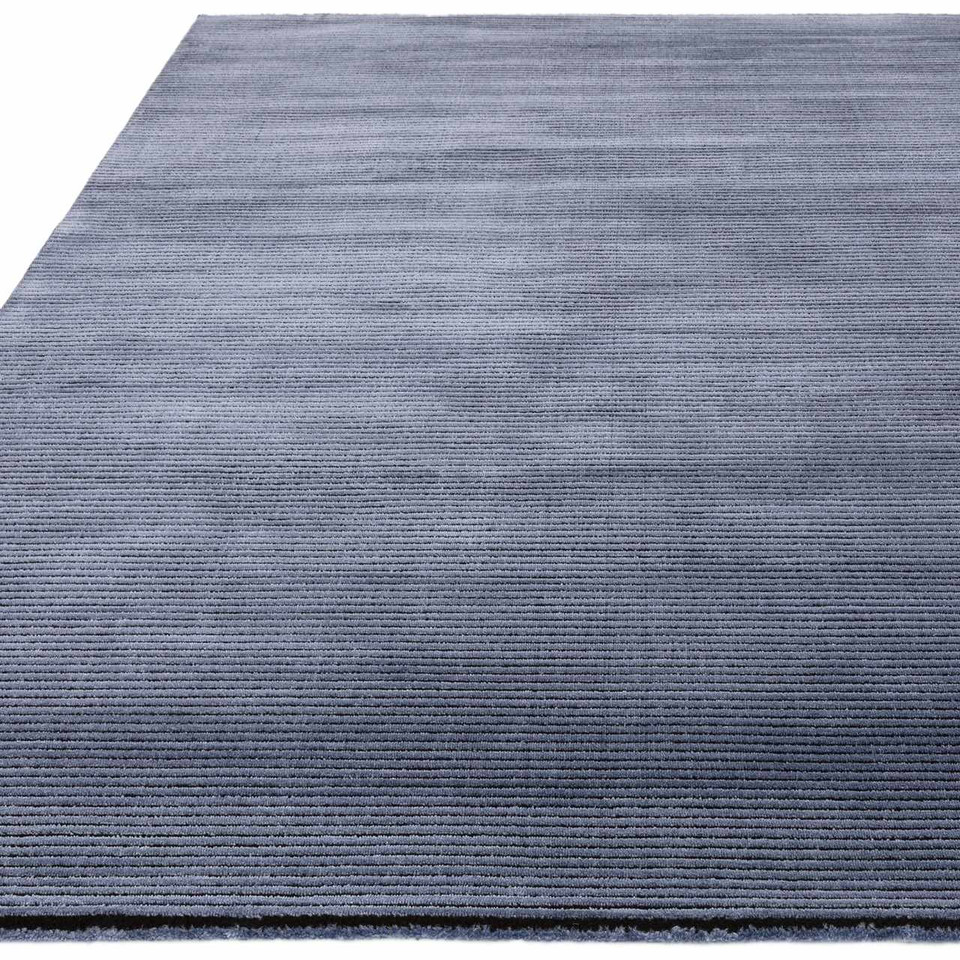 Kuza Plain Stripe Navy Modern Rug
