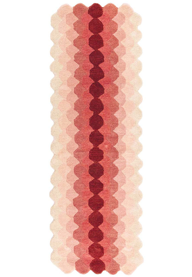 Hive Pink Geometric Thick Wool Rug