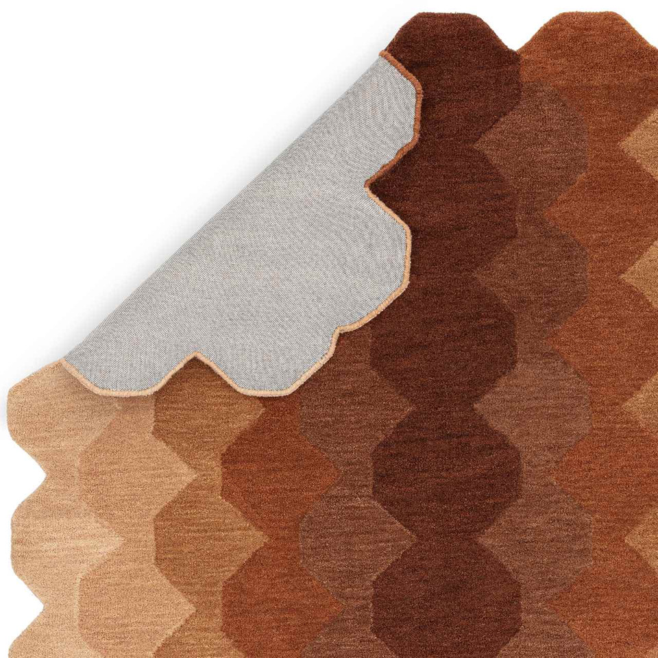 Hive Rust Geometric Thick Wool Rug