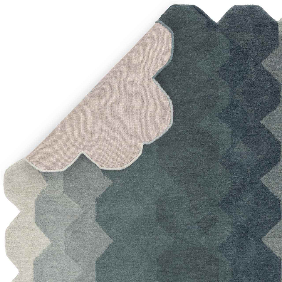 Hive Teal Geometric Thick Wool Rug