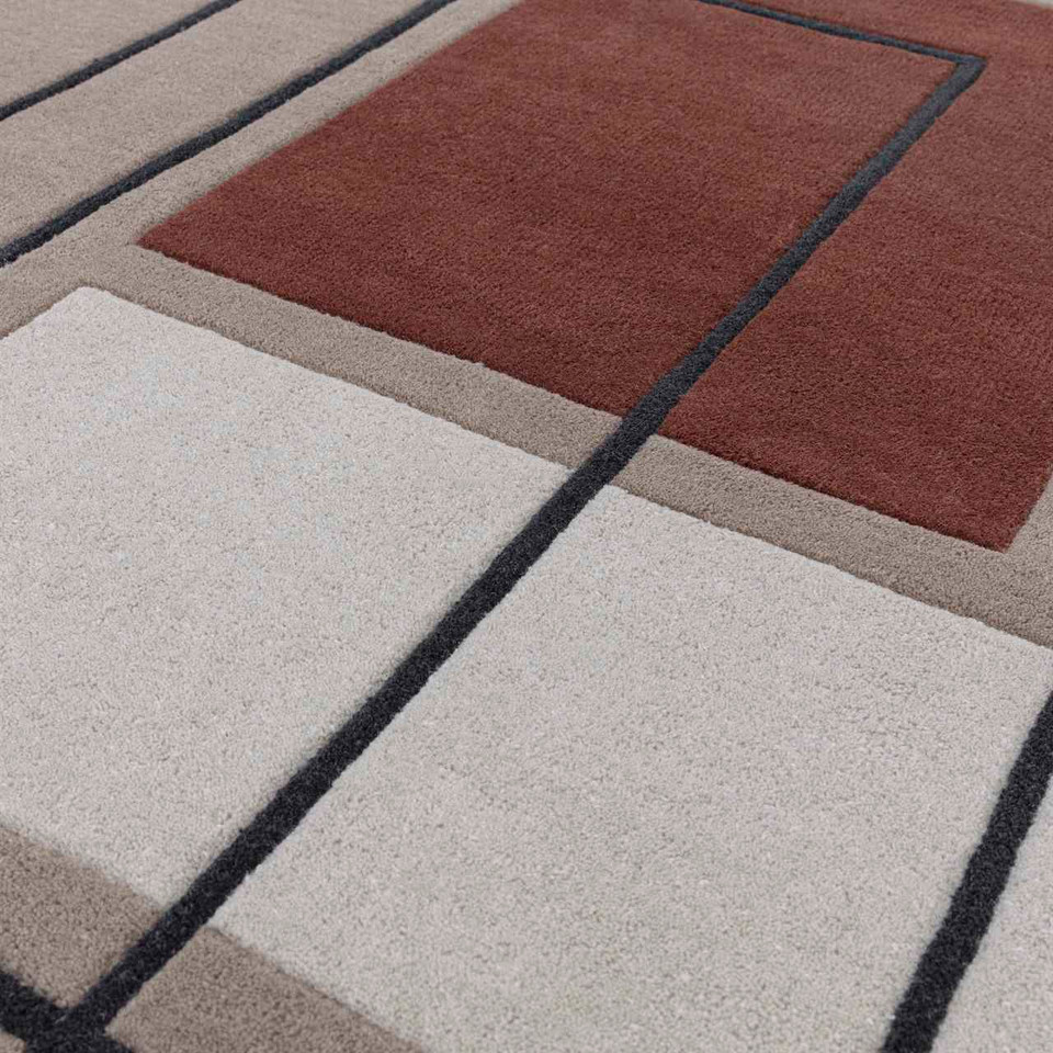 Reef Wool Rug RF20 Outline Terracotta