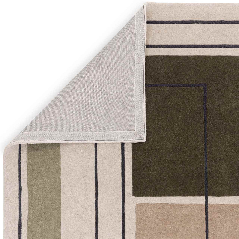 Reef Wool Rug RF21 Outline Khaki