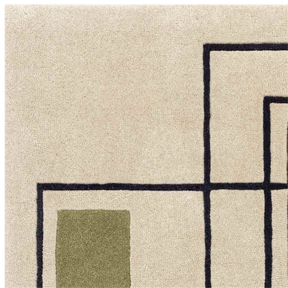 Reef Wool Rug RF21 Outline Khaki
