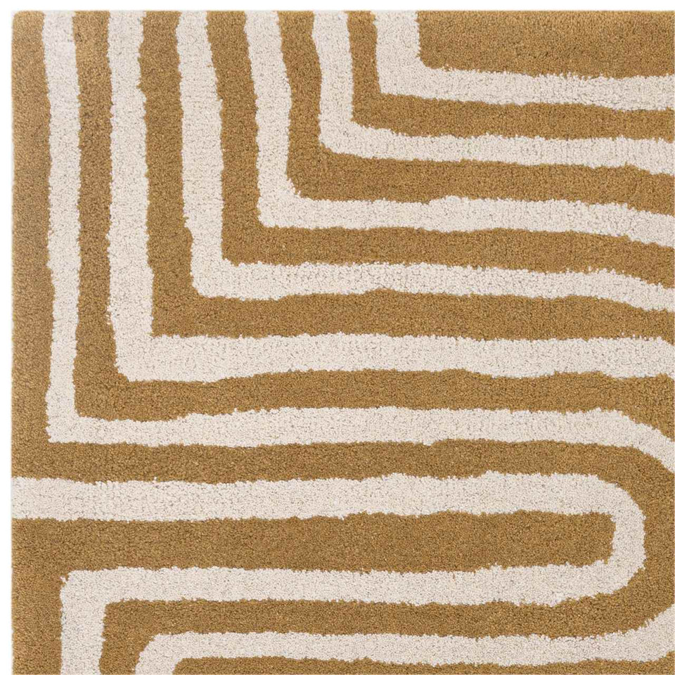 Reef Wool Rug RF28 Curve Gold Ochre