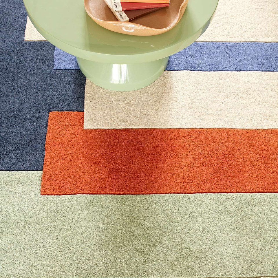 Reef Wool Rug RF33 Stacks Blue Multi