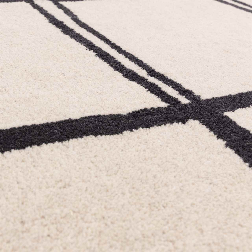 Albany Wool Rug Grid Monochrome