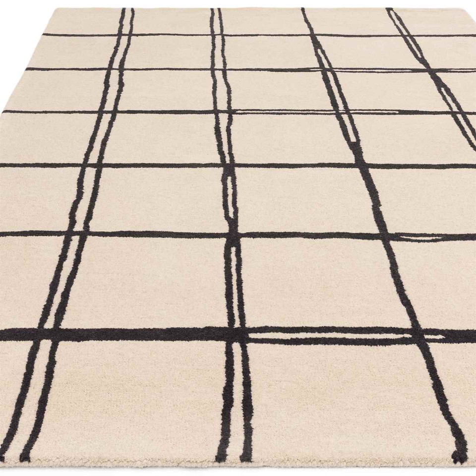 Albany Wool Rug Grid Monochrome
