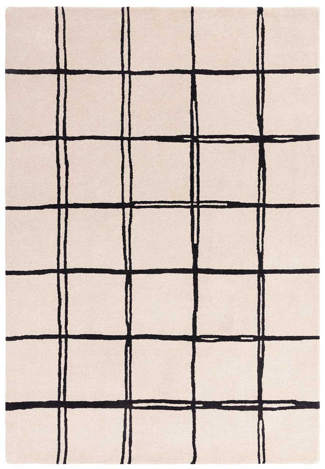 Albany Wool Rug Grid Monochrome