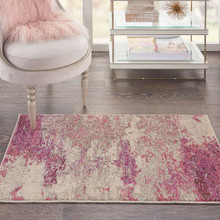 Celestial Ivory Pink CES02 Rug Runner