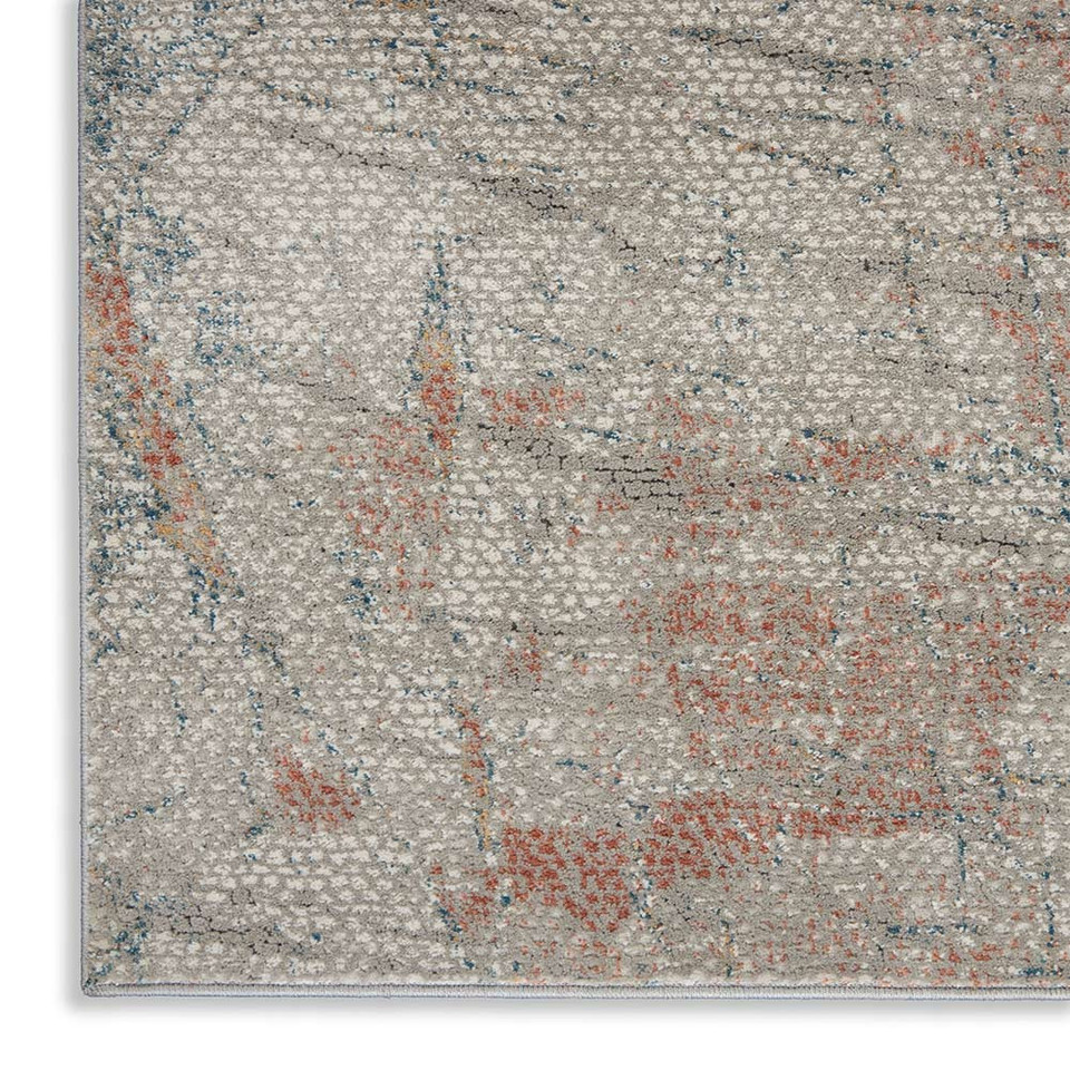 Rustic Textures RUS15 Light Grey Rust Abstract Rug Runner
