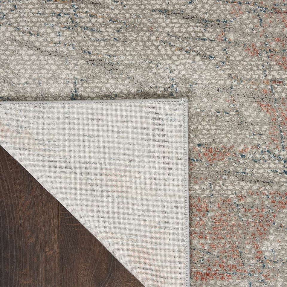Rustic Textures RUS15 Light Grey Rust Abstract Rug Runner
