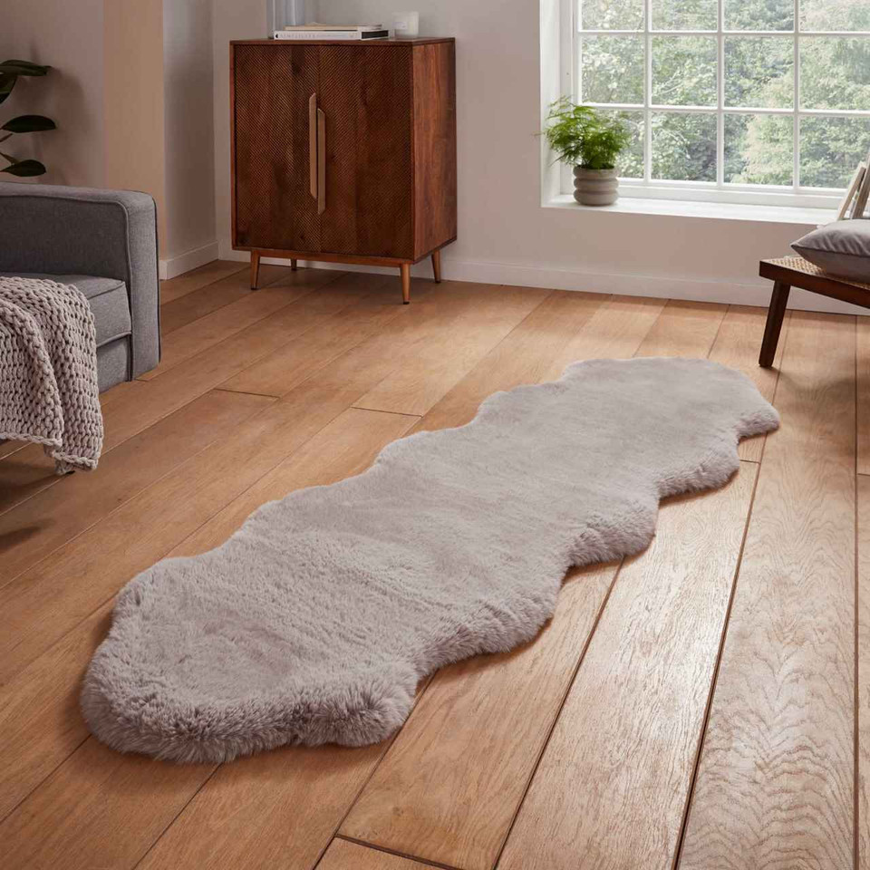 Super Teddy Silver Soft Faux Sheepskin