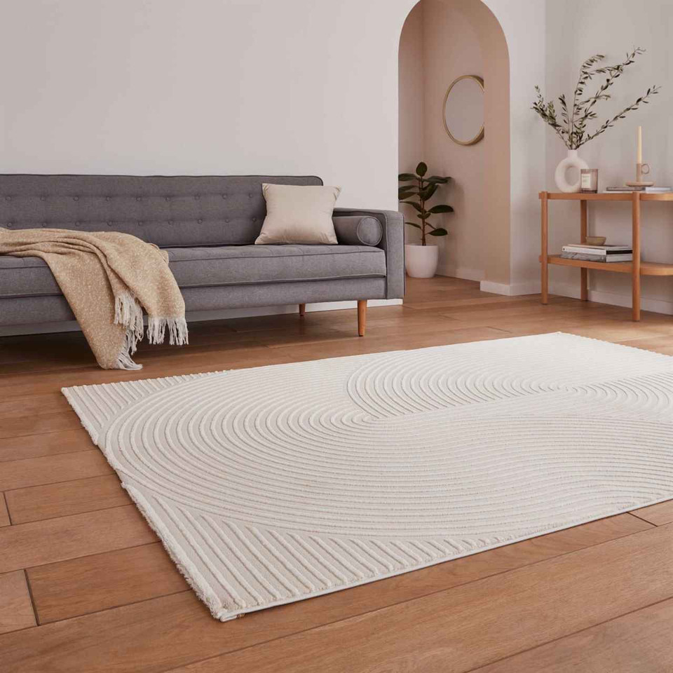 Flores 1924 Cream Washable Modern Rug