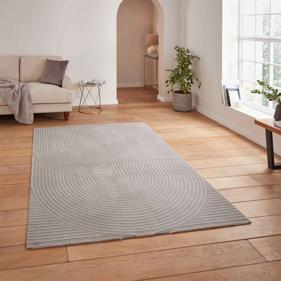 Flores 1924 Grey Washable Modern Rug