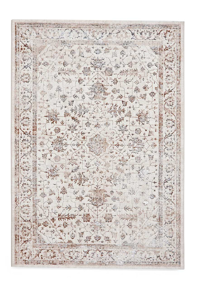 Creation 50112 Beige Silver Silky Rug