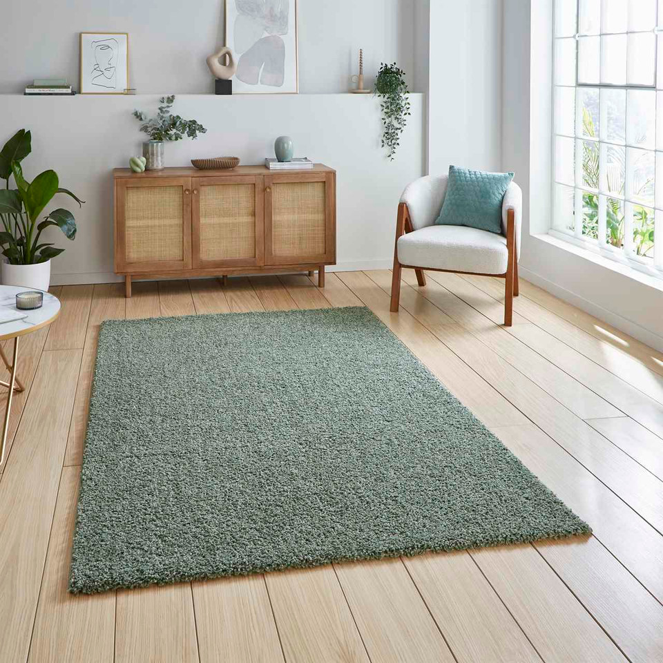 Bali 950 Green Washable Plain Rug