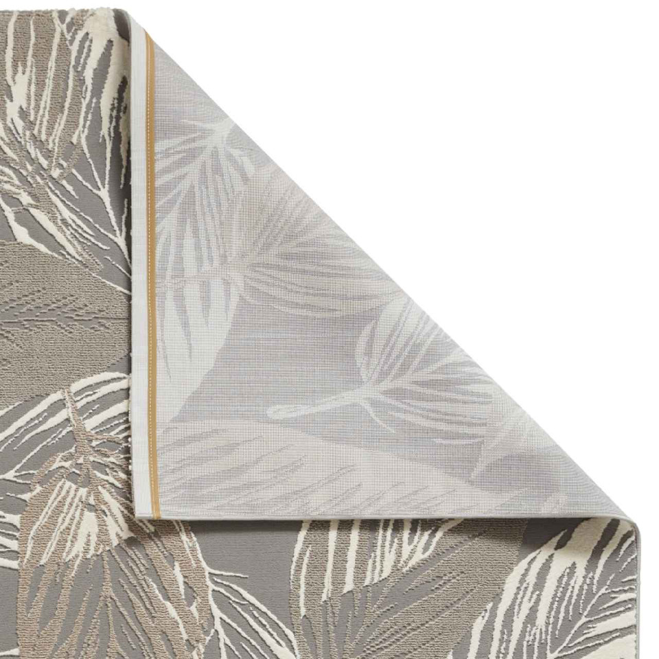 Flores 1925 Grey Washable Leaf Rug