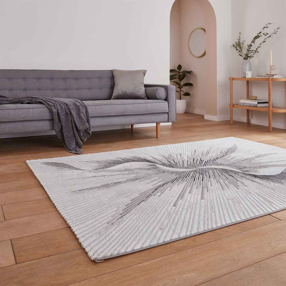 Creation 50156 Silver Beige Silky Rug