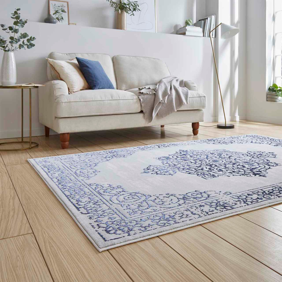 Artemis B9076A Blue Silver Silky Rug