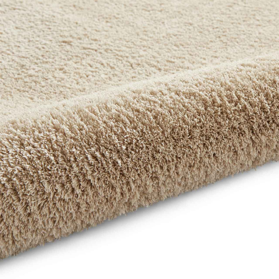 Kara Beige Shaggy Washable Plain Rug