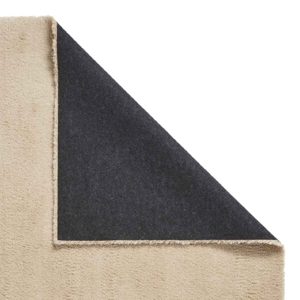Kara Beige Shaggy Washable Plain Rug