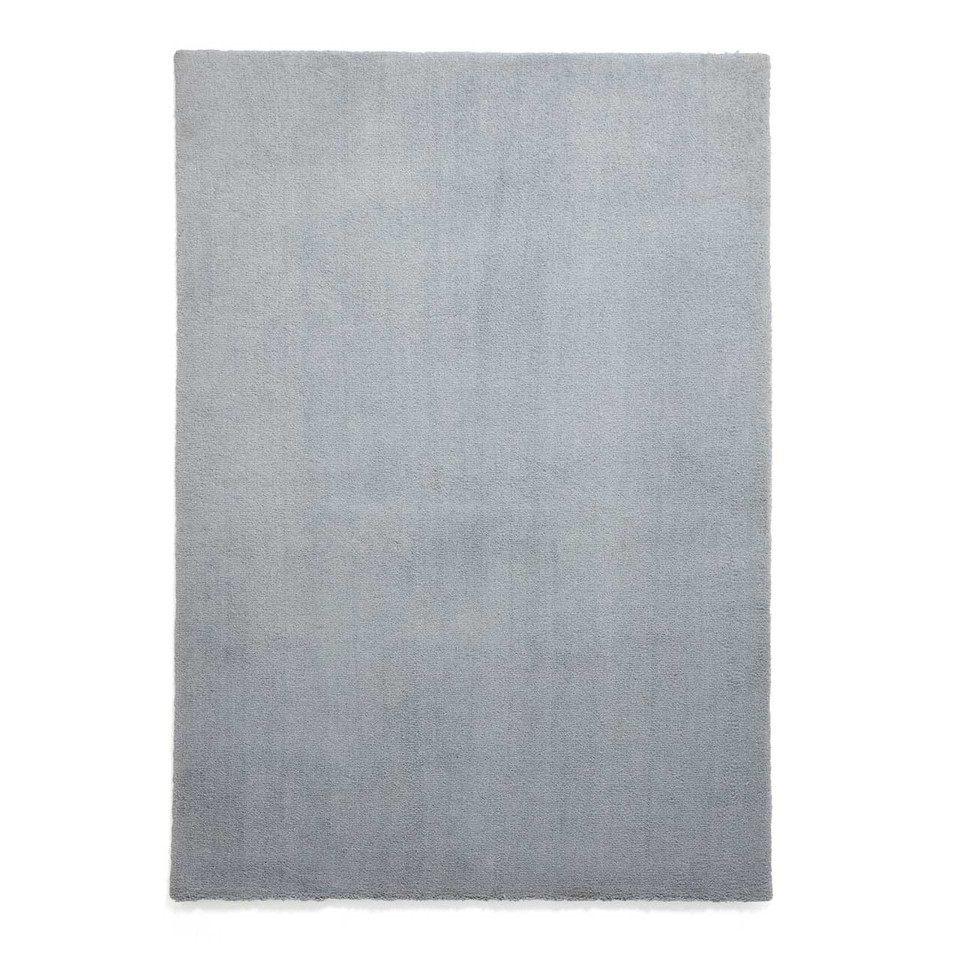 Kara Light Blue Shaggy Washable Plain Rug