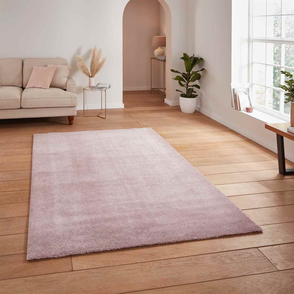 Cove Rose Soft Plain Short Shaggy Rug