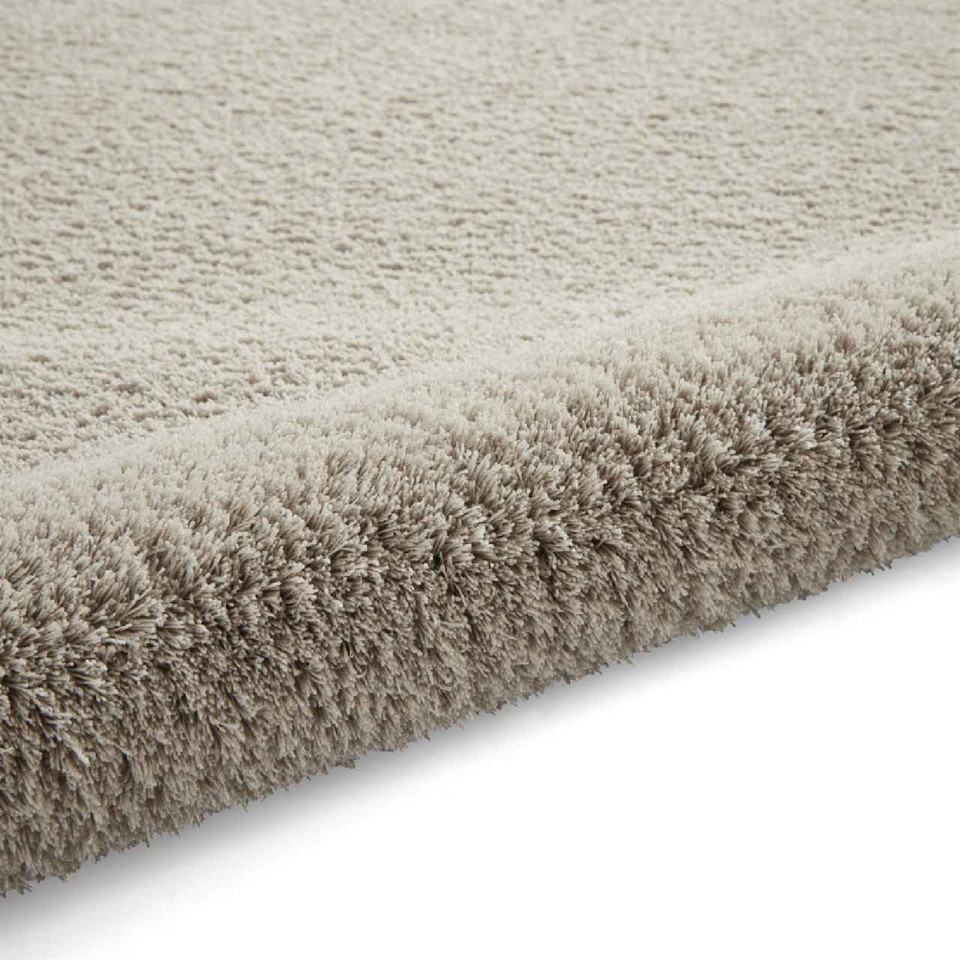 Kara Silver Shaggy Washable Plain Rug
