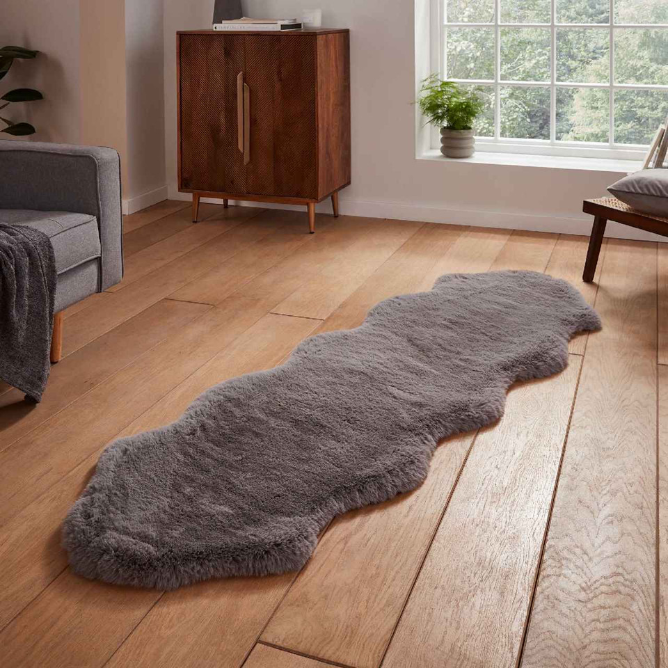 Super Teddy Grey Soft Faux Sheepskin