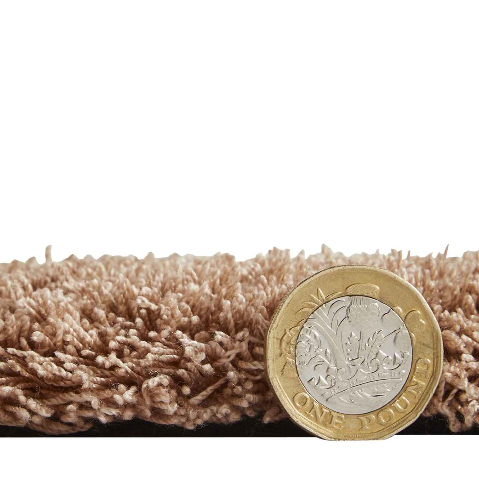 Kara Walnut Shaggy Washable Plain Rug